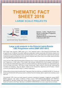 Sheet 2016 Large Scale Projects