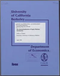 The Internalization of Equity Markets: Introduction