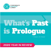 2020 YEAR in REVIEW Looking Back