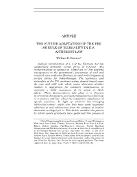 Article the Future Adaptation of the Per Se Rule of Illegality in Us Antitrust