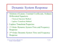 Dynamic System Response