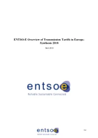 ENTSO-E Overview of Transmission Tariffs in Europe: Synthesis 2018