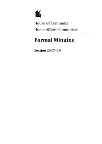 Formal Minutes