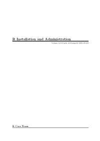 R Installation and Administration Version 4.2.0 Under Development (2021-09-26)