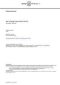 Tilburg University How Language Communities Intersect Silverstein