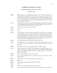 INTERVIEW of WILLIAM B. NABORS by Howard P. Willens and Deanne C