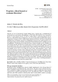 Preprints: Ethical Hazard Or Volume 5 Issue 2, P