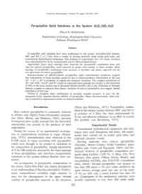 Pyrophyllite Solid Solutions in the System A|,O,-S|O,-H,O