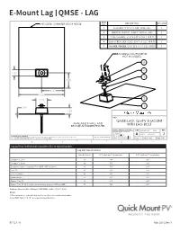 Quick Mount PV Products Are NOT Designed for and Should NOT Be Used to Anchor Fall Protection Equipment