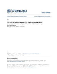 The Sea of Talmud: a Brief and Personal Introduction