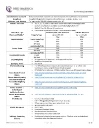 Conforming Loan Matrix
