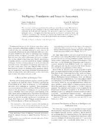 Intelligence: Foundations and Issues in Assessment