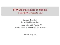 Latex&Friends Course in Helsinki