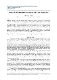 Munda Tribes- Traditional Practices and Local Governance