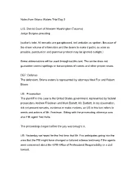 Notes from Briana Waters Trial Day 2
