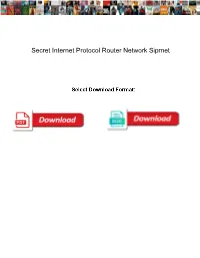 Secret Internet Protocol Router Network Siprnet