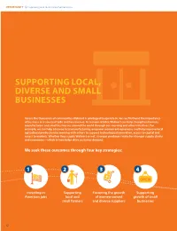 Supporting Local, Diverse and Small Businesses