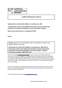 2-Aminoindan and Its Ring-Substituted Derivatives Interact With