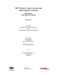 2017 Marine Cargo Forecast and Rail Capacity Analysis