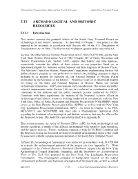 5.13 Archaeological and Historic Resources