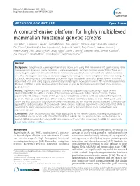 A Comprehensive Platform for Highly Multiplexed Mammalian Functional
