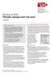 Briefing for Mps Climate Change and 'Net Zero'