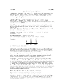 Cryolite Na3alf6 C 2001-2005 Mineral Data Publishing, Version 1
