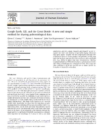 Google Earth, GIS, and the Great Divide: a New and Simple Method for Sharing Paleontological Data