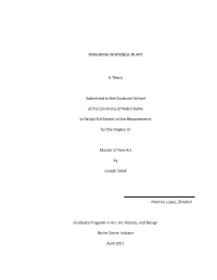 IMAGINING WHITENESS in ART a Thesis Submitted to the Graduate School of the University of Notre Dame In