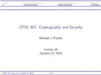 Lecture 16 October 27, 2020