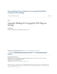 Semantic Markup for Geographic Web Maps in HTML Malte Reißig Leibniz Institute for Regional Geography (Ifl), Leipzig, Germany