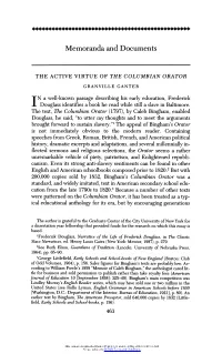 The Active Virtue of the Columbian Orator
