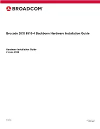 Brocade DCX 8510-4 Backbone Hardware Installation Guide