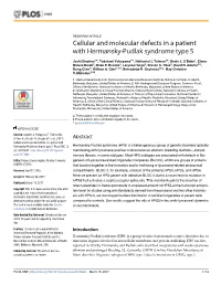 Cellular and Molecular Defects in a Patient with Hermansky-Pudlak Syndrome Type 5