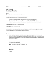 Code Cracking Mutation Practice