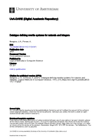 Datatype Defining Rewrite Systems for Naturals and Integers