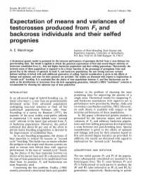 Expectation of Means and Variances of Backcross Individuals and Their