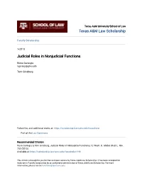 Judicial Roles in Nonjudicial Functions
