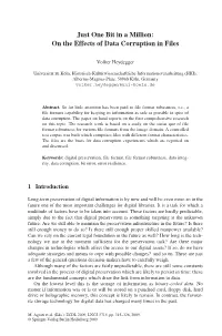On the Effects of Data Corruption in Files