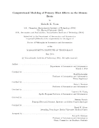 Computational Modeling of Primary Blast Effects on the Human Brain