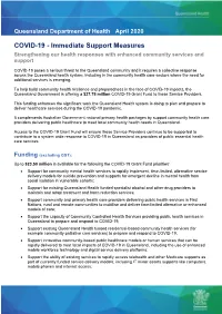 COVID-19 - Immediate Support Measures Strengthening Our Health Responses with Enhanced Community Services and Support
