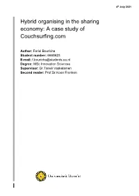 Hybrid Organising in the Sharing Economy: a Case Study of Couchsurfing.Com