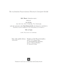 The Van Benthem Characterisation Theorem for Descriptive Models