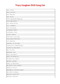 Tracy Vaughan DUO Song List