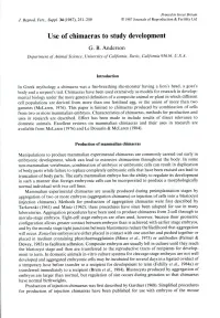Use of Chimaeras to Study Development