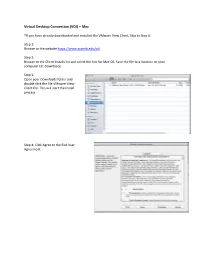 Virtual Desktop Connection (VDI) – Mac