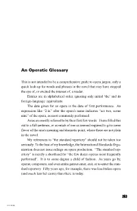 An Operatic Glossary