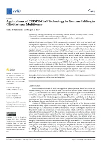 Applications of CRISPR-Cas9 Technology to Genome Editing in Glioblastoma Multiforme