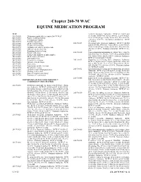 Chapter 260-70 WAC EQUINE MEDICATION PROGRAM
