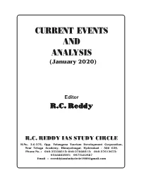 CURRENT EVENTS and ANALYSIS (January 2020)